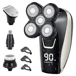 Head Shaver,Teamyo Head Shavers for Bald Men,5D Floating Electric Shaver for Men, 5 in 1 Bald Head Shaver with Hair…