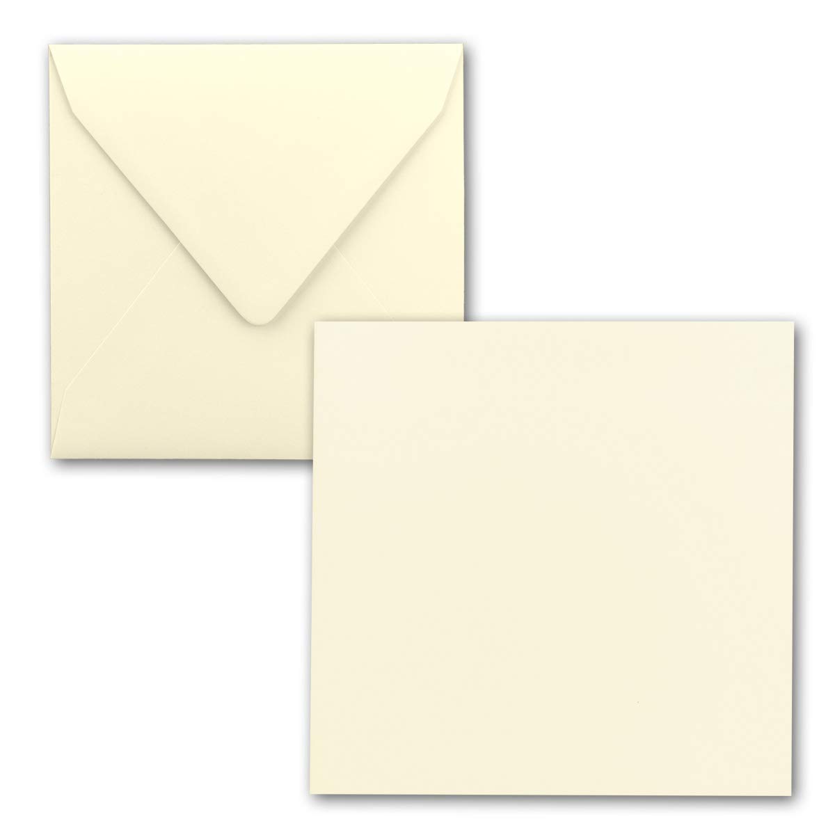 FarbenFroh by GUSTAV NEUSER Square single card set 15 x 15 cm with envelopes vanilla 50 pieces for greeting cards & more