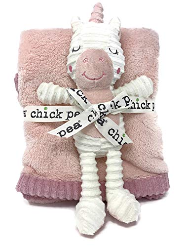 Chick Pea Girls Soft Baby Blanket and Plush Unicorn Pink