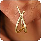 Awinesn Clip on Earrings for Women 14K Gold/Sterling Silver Plated Statement Earrings for Women Trendy Dainty Earrings Hypoallergenic Simple Minimalist Non Pierced Earring Jewelry Gifts