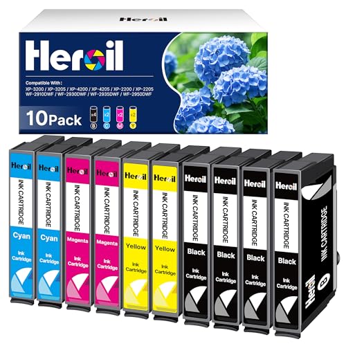 Heroil Ink Cartridge for 604XL Compatible for Epson Cartridges for Expression Home XP-2200 XP-4200 XP-3200 XP-3205 XP-2205 Workforce WF-2910 WF-2930 WF-2950 (10 Pack)