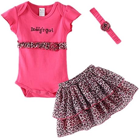 Baby Girl Clothes Set Romper Skirt Headband 3 pcs Outfit
