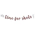 Red Glitter Time for Shots Banner, Congrats Nurse/Future Nurse/I Will Stab You/Nursing School Survivor, 2025 Nurse Graduation Party Decorations
