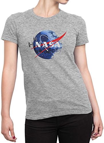 USA Threadz Death Star NASA Gray T-Shirt Women