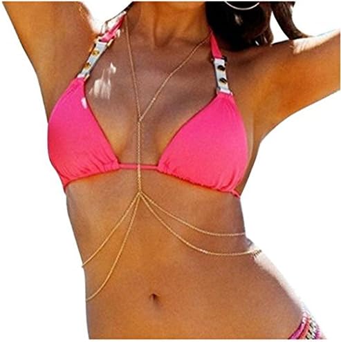 Alluring Craze Women's Double Layered Body Chain Crossover Harness Necklace