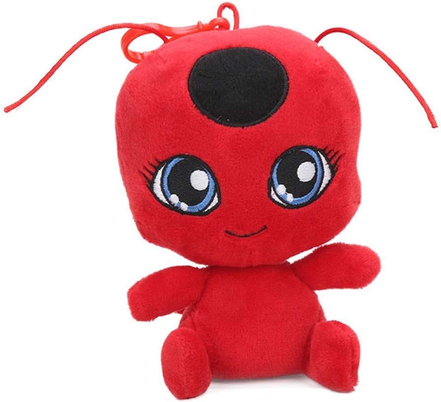 Detazhi Plagg and Tikki Plush Doll Pendant Keychain Ladybug Cat Noir Lady Bug Adrien Marinette Soft Stuffed Dolls (Color : 15cmb)