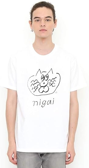 Amazon グラニフ Graniph コラボレーション ｔシャツ にがい ニシワキタダシ ホワイト メンズ レディース M G100 G107 Tシャツ カットソー 通販