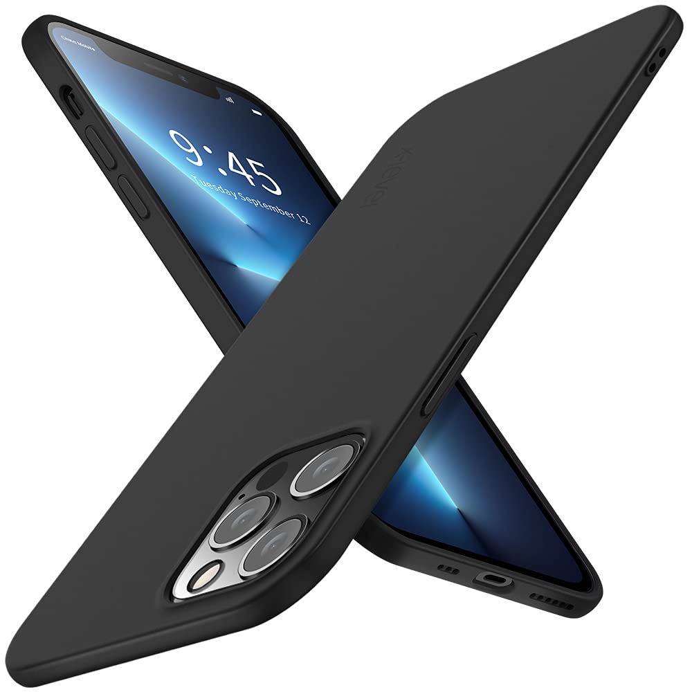 X-level Compatible with iPhone 13 Pro Case Ultra Thin [Guardian Serie] Slim Fit Soft Flexible TPU Bumper Matt Finish Lightweight Protective Case Cover for iPhone 13 Pro - Black — image 1