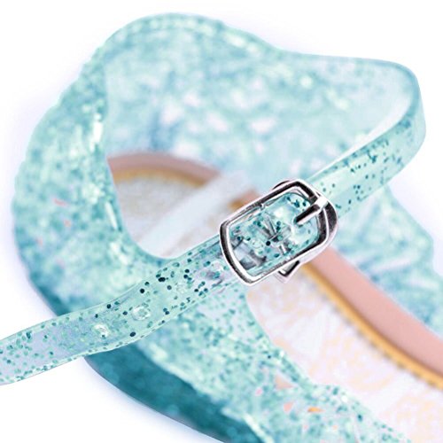 URAQT Girl Child Fancy Shoes Princess Queen Elsa Blue Cute - Thumbnail 3