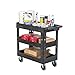 Pearington Utility Rolling Cart- Multi Purpose, Heavy Duty Service Cart; Supplies Storage and Organizer; 3 Tier with Wheels- 500lb Loading Capacity, Gray (3T-2TYPC)