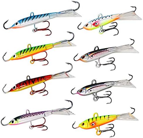 THKFISHIce Fishing Jigs Ice Fishing Lures Ice Fishing Gear for Crappie, Panfish, Walleye, Bluegill Vertical Jigs Kit Ice Fishing Tackle 4PCS/8PCS 10g(0.35oz) 18g(0.63oz)