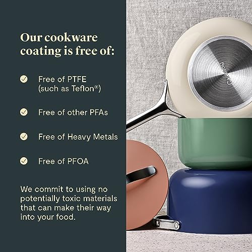 Caraway Nonstick Ceramic Frying Pan (2.7 qt, 10.5") Non Toxic, PTFE & PFOA Free Oven Safe