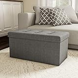 Lavish Home Storage Bench Ottoman Large Folding