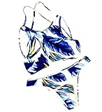 CUPSHE FASHION Women's Feather Printing Halter Two-piece Padding Bikini Set