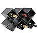 MyGift Modern Geometric Freestanding Synthetic Leather Wine Rack / 8-Bottle Storage Organizer, Black