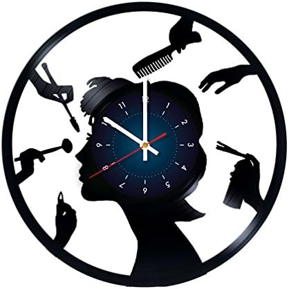BEAUTY SALON HAIRSTYLE Vinyl Record Wall Clock - room decor - Art Gift Modern Home Record Vintage Decoration Gift For Him and Her - gift for fan gifts for boys man girls women you prime birthday