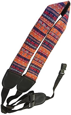 Xinlink Clip On Ukulele Neck Strap Fashion Bohemian Style Pattern for Youth Children Small Acoustic Folk Hawaiian Guitar (Red)