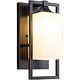 Larootsi Vintage Bronze Sconces Wall Lighting 1-E26 Lights Bathroom Milk Glass Wall Light Fixtures Indoor Vanity Lights Hallw