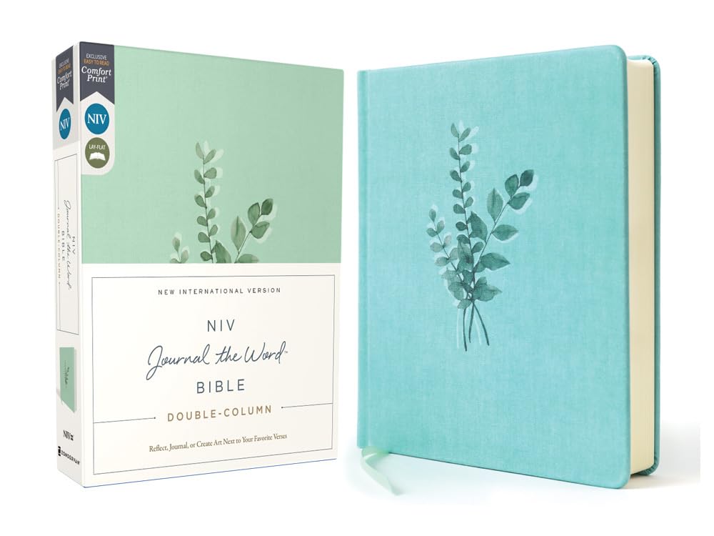 NIV, Journal the Word Bible (Perfect for Note-Taking), Double-Column, Cloth over Board, Teal, Red Letter, Comfort Print: Reflect, Take Notes, or Create Art Next to Your Favorite Verses