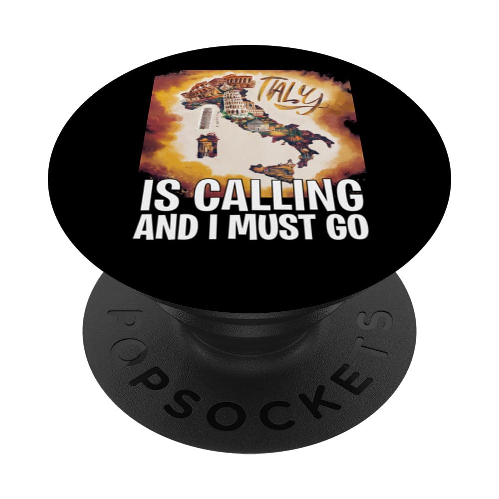 Italy Is Calling And I Must Go - italian Flag Funny Italian PopSockets Swappable PopGrip