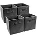 Sorbus Foldable Storage Cube Basket Bin (4 Pack, Black)