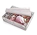 OYT Foldable Closet Underwear Organizer With Lid,Drawer Divider Organizers,Perfects for Sorting Storage Socks,Bra,Scarves and Lingerie in Wardrobe or Under bed,Breathable Washable Oxford Fabric(grey)