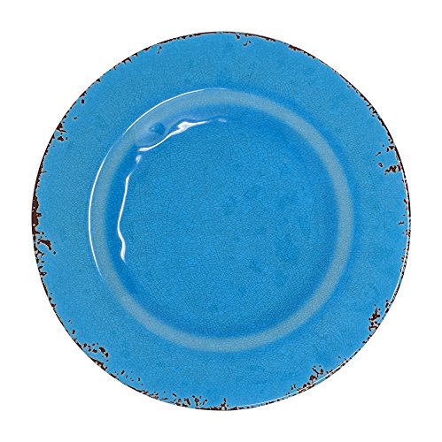 Gianna's Home 12 Piece Rustic Farmhouse Melamine Dinnerware Set, Service for 4 (Easter Egg Blue)