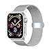 LUNANI Compatible for Apple Watch Band 42mm 44mm, Stainless Steel Mesh Sport Wristband Loop with Adjustable Magnet Clasp for iWatch Series 1 2 3 4, Silver