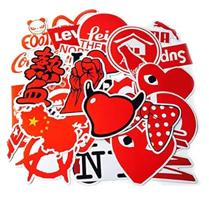 ZJJHX Logotipo de la Marca Diferente Pegatinas Rojas para ...