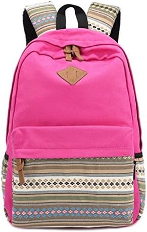 Causal Style Lightweight Canvas Laptop Bag backpacks Shoulder Bag Rose