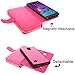 for Samsung Galaxy Note 4 Case - Cellularvilla Pu Leather flip Wallet Bag Pouch Case with Credit Card Slots Pockets Cover for Samsung Galaxy Note 4 SM-N910S / SM-N910C (Hot Pink)