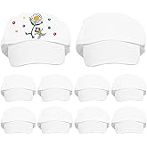 Kisangel Kids Paintable Baseball Caps 10-Pack Adjustable Cotton DIY Hand-Painted Sun Protection Hats for Children S Art Crafts Birthday Party Supplies White