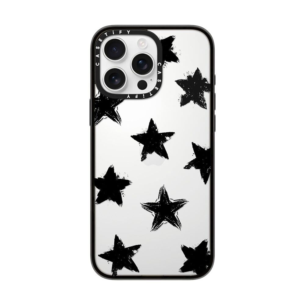 Photo 1 of CASETiFY Compact iPhone 16 Pro Max Case [4 ft. 2X Military Grade Drop Protection/Slim/Lightweight] - Star Marks - Clear Black