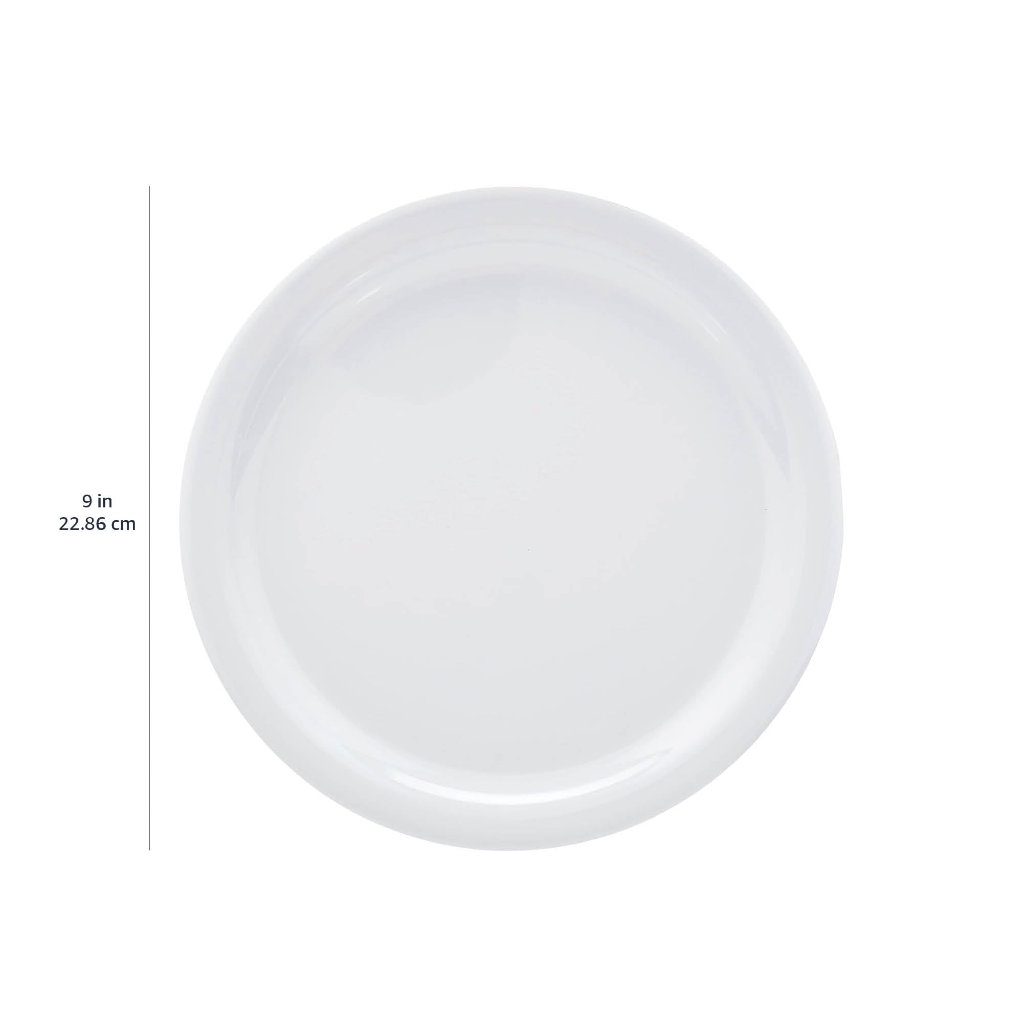 Amazon Basics Melamine (Plastic) Plate, 6 Piece Set, 9 in, White (Previously AmazonCommercial brand)