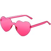 AGGKKY Heart Shaped Sunglasses for Women Colorful Glasses Fun Trendy Transparent Heart Sunglasses Party Favor