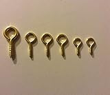 50 PCS Closed Ring Brass Finish Screw Eye , Length ranges from 0.67