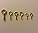 50 PCS Closed Ring Brass Finish Screw Eye , Length ranges from 0.67