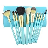 Your GalleryProfessional Kabuki Blush Powder Synthetic Makeup Brush Set with Clutch Bag Blue