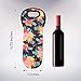 Juvale 3-Pack Insulated Neoprene Single Bottle Wine Tote Carrier Bags with Handles for Travel, Holds One 750ml Bottle, Flower Designs