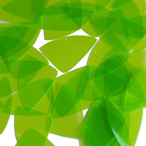 Sequin Fishscale Fin 1.5 inch Lime Green Transparent See Thru. Couture Loose Paillettes. Made in USA.