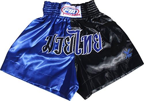 Fbt Quality Satin Two Tone Kick Boxing Shorts with Muay Thai Thailand Script