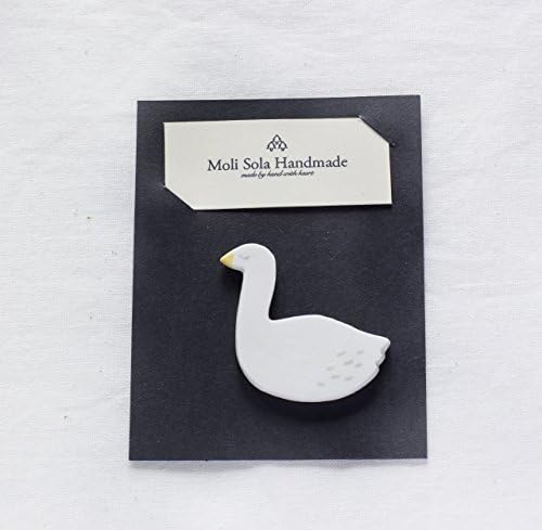 Handmade Air Dry Clay Swan Pin for clothes hat pins Birthday gift holiday gift