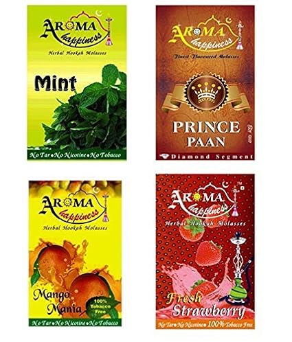 Alshan Aroma Happiness Herbal Hookah Flavour Combo of 4 Pack