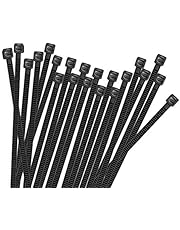 HMROPE 100pcs Cable Zip Ties Heavy Duty 8 Inch, Premium Plastic Wire Ties with 50 Pounds Tensile Strength, Self-Locking Black Nylon Tie Wraps for Indoor and Outdoor