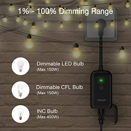 Outdoor Dimmer for String Light, Smart Dimmable WiFi Plug Compatible