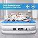 Cumbor Queen Air Mattress with Built-in Dual Smart Pump, Luxury Queen Size Inflatable Airbed with Silent Autoinflation Technology - Blow Up 18 inch Double High