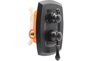 DRETTYER Oil Rubbed Bronze Antique Three-function Concealed Copper 3 Way Outlet Shower Diverter Valve Faucet Mixer Rough-in Valve Trim Kit