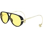 LASPOR Oversized Aviator Sunglasses for Women Vintage With Adjustable Earring Large Big Frame Ladies Shades