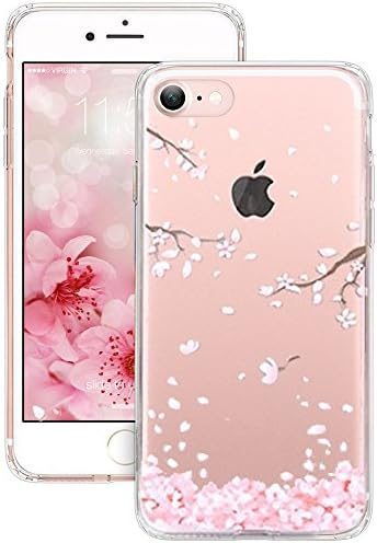 iPhone 7 [4.7''] Case - Anwish 3D Cherry Leaf Falling Print Cover Vogue Crystal Back Unique Ultraslim Thin Clear Protect Case For iPhone 7