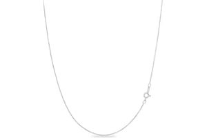 KEZEF 18k Gold Over Sterling Silver 1mm Box Chain Necklace Made in Italy | Sterling Silver Necklace Chain For Women | Gold Chain Necklace for Women, Men